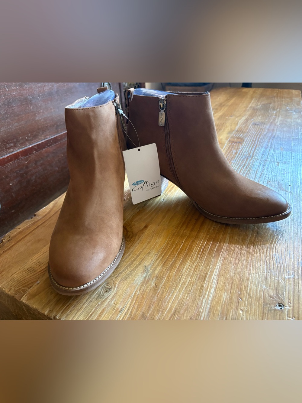 Aqua College Brown Waterproof Ankle Booties